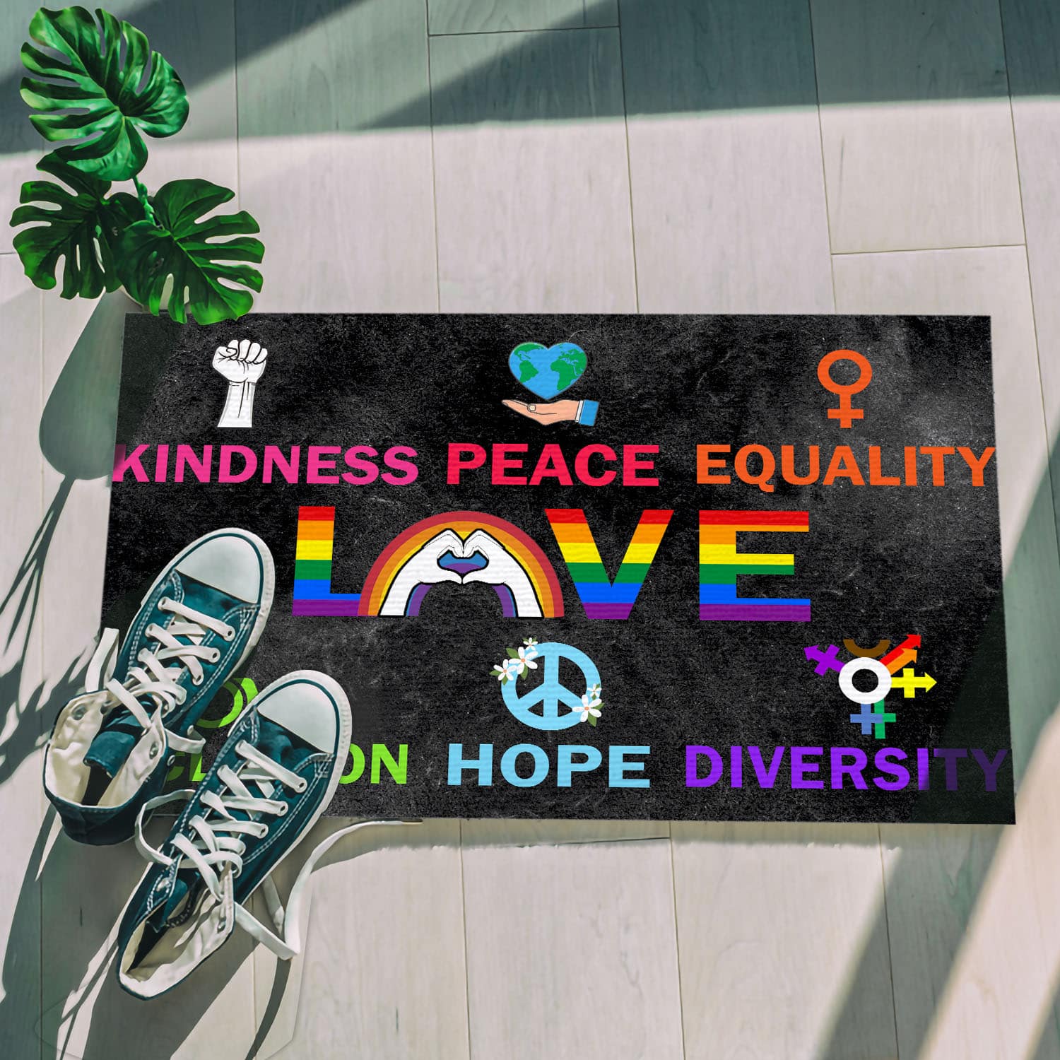 4Th. Kindness Peace doormat Doormat mockup 5