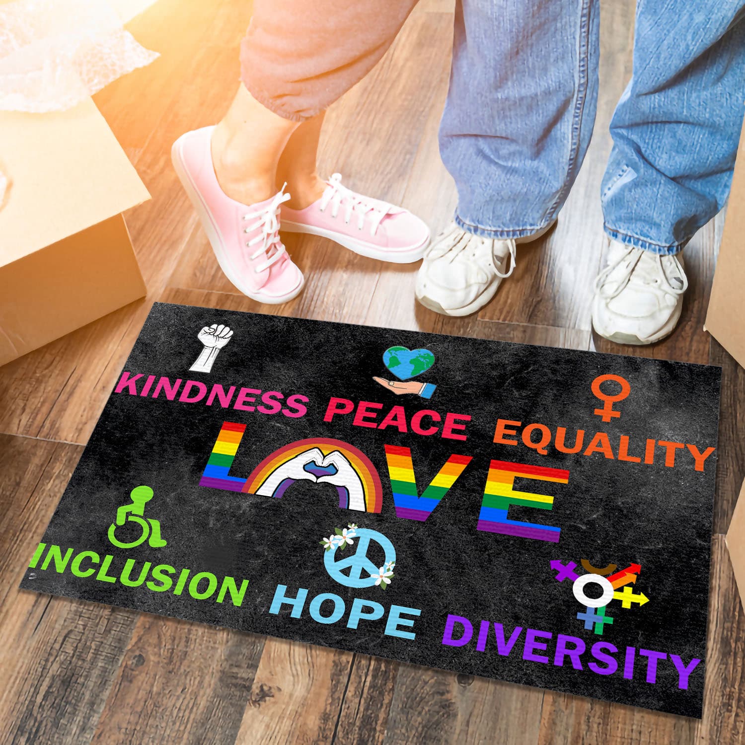 4Th. Kindness Peace doormat Doormat mockup 6