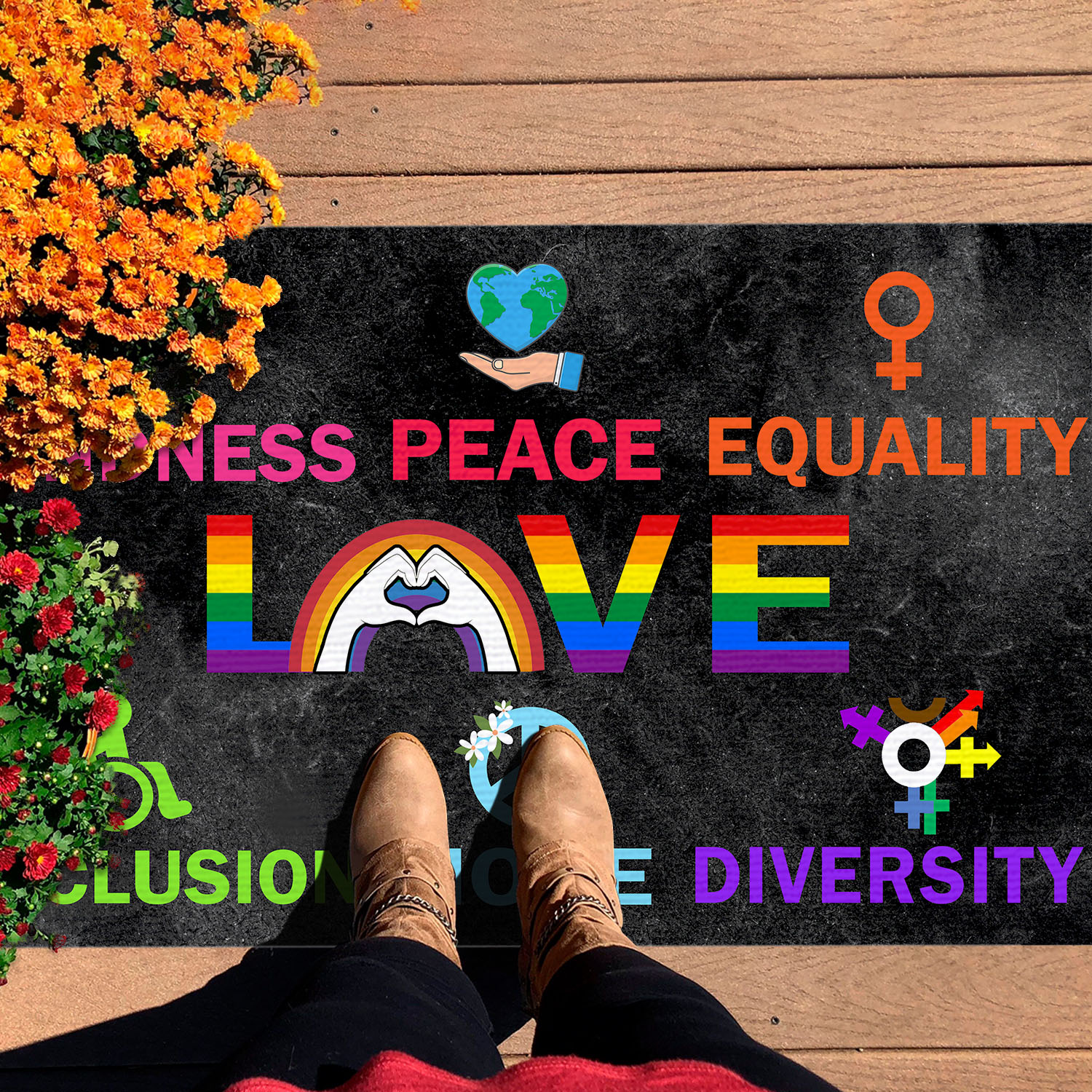 4Th. Kindness Peace doormat Doormat mockup 7