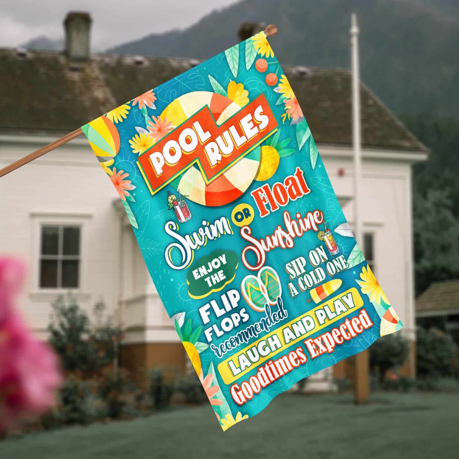 2HV. Pool Rules (8) House Flag Mockup 4