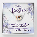A Sweet Friendship Refreshes The Soul Gift For Christian Best Friend Interlocking Hearts Pendant Necklace - Interlocking Hearts Necklace