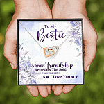 A Sweet Friendship Refreshes The Soul Gift For Christian Best Friend Interlocking Hearts Pendant Necklace
