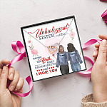 To My Unbiological Sister Naomi Had Ruth Mary Had Elizabeth and I Have You Interlocking Heart Pendant Necklace