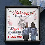 To My Unbiological Sister Naomi Had Ruth Mary Had Elizabeth and I Have You Double Heart Pendant Necklace