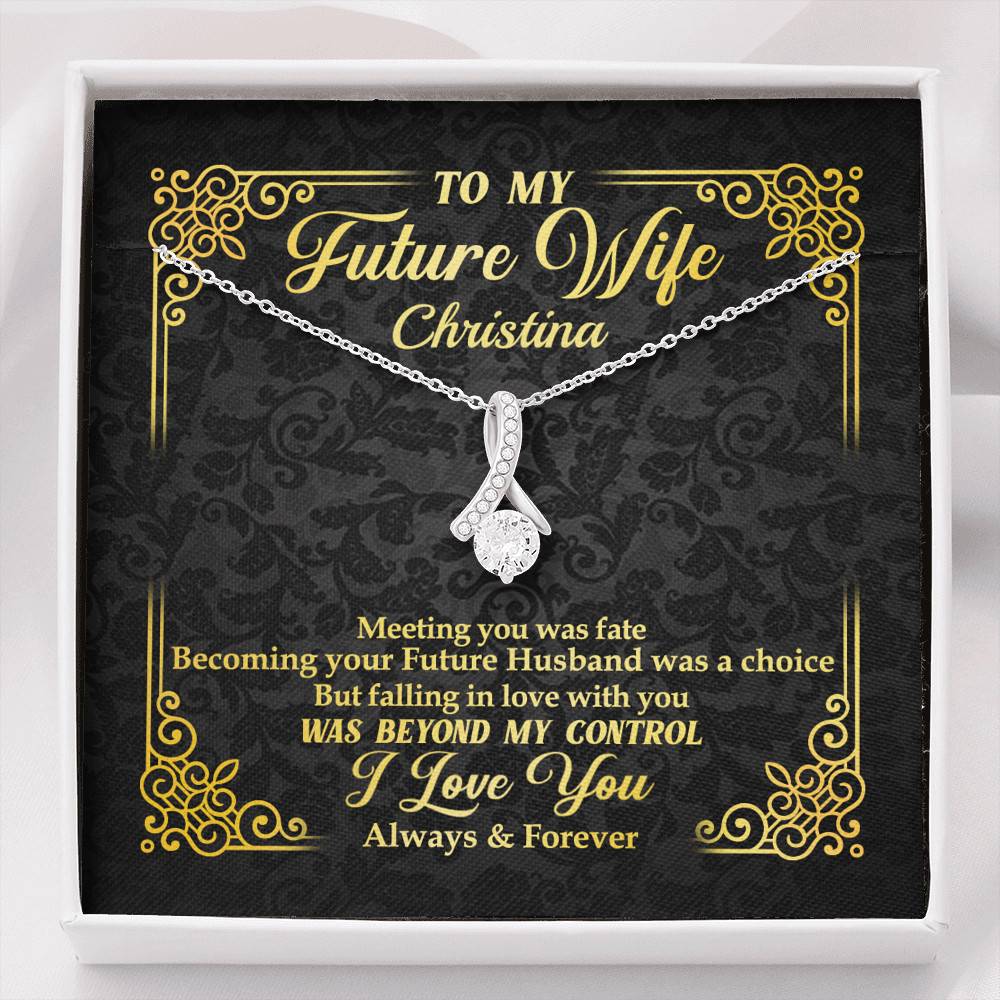 Personalized to My Future Wife Meeting You Was Fate Alluring Pendant Necklace - Alluring Beauty Necklace