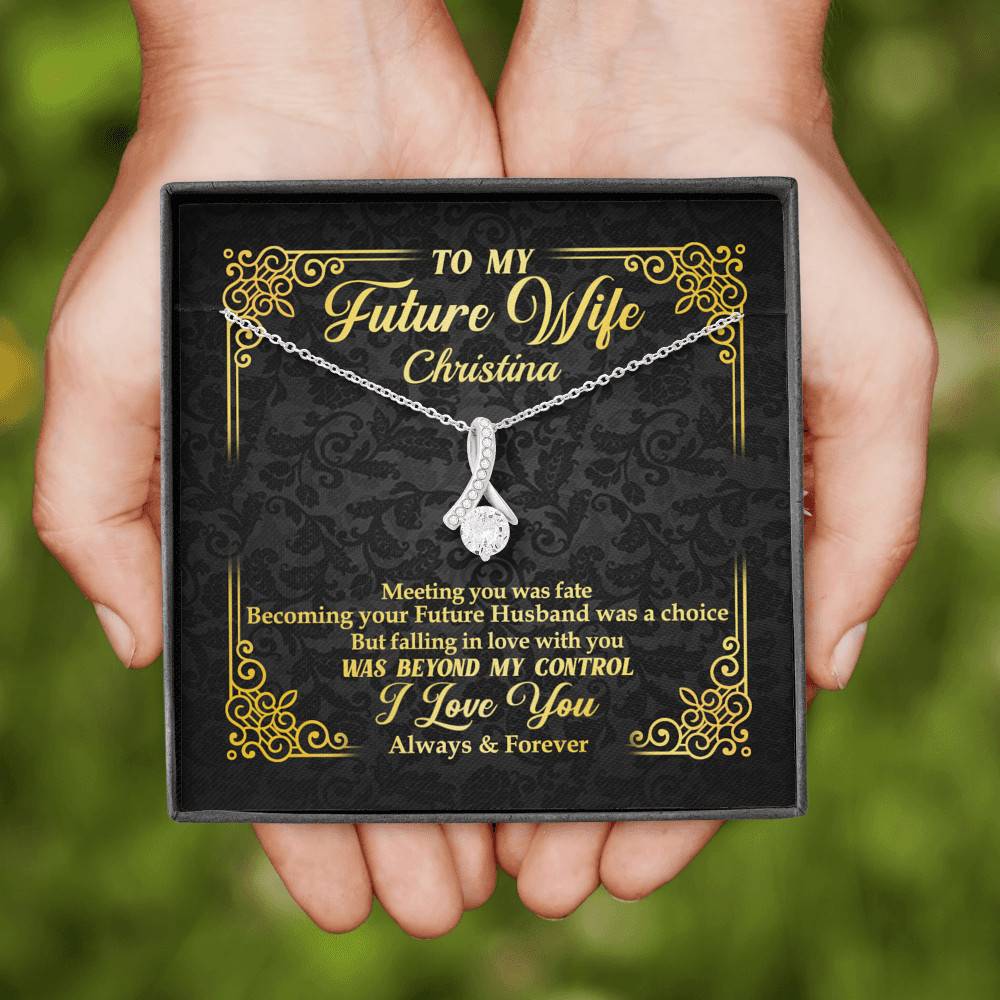 Personalized to My Future Wife Meeting You Was Fate Alluring Pendant Necklace