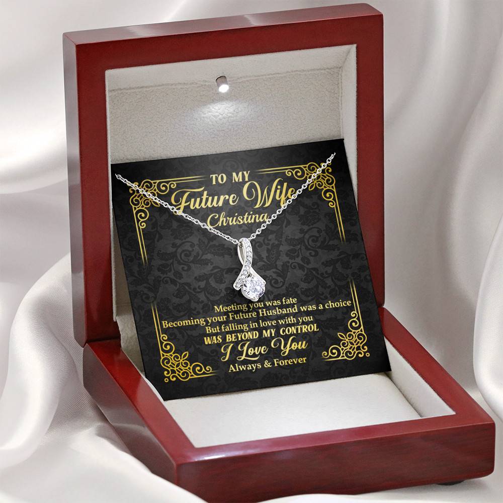 Personalized to My Future Wife Meeting You Was Fate Alluring Pendant Necklace