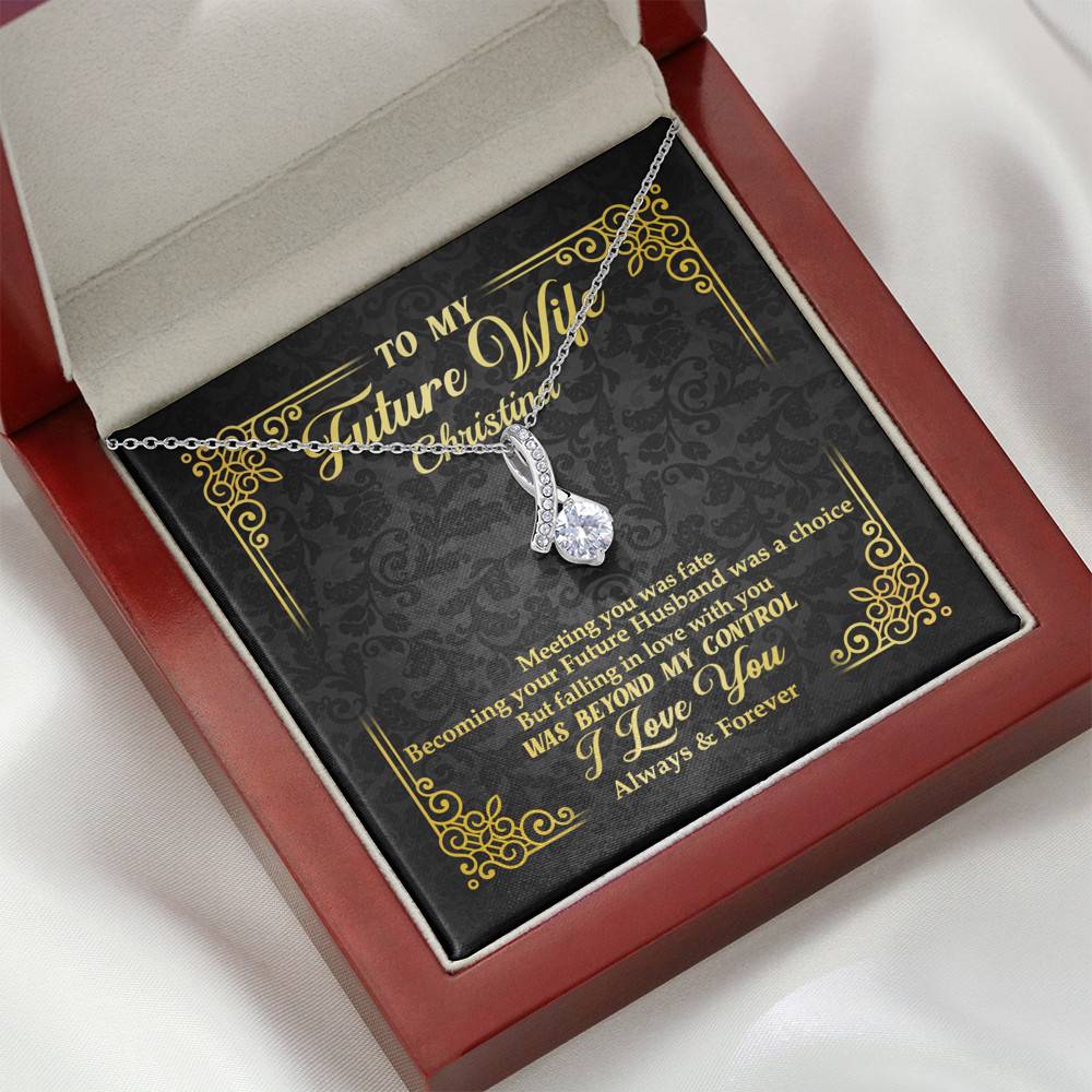 Personalized to My Future Wife Meeting You Was Fate Alluring Pendant Necklace