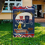 1HV. 4th Of July Camping (5) Garden Flag Mockup 3