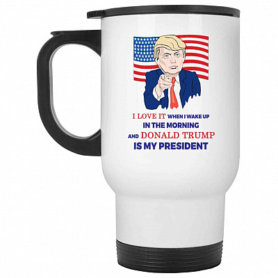 14 oz. White Travel Mug