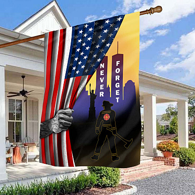 In Memory of Firefighter American Eagle 9-11 Never Forget Patriot Day Decorative Garden Flag – Wall House Flag