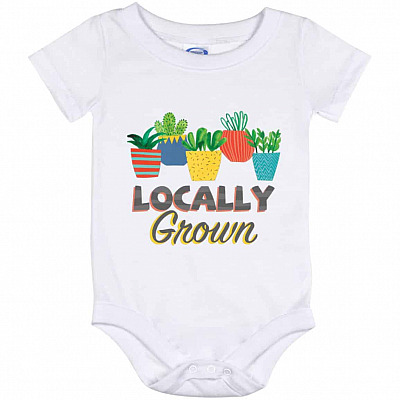 Locally Grown onesie, White, Baby Onesie - 12 Month