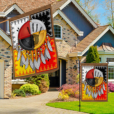 Alternative view of Native American Colors Of The 4 Directions Outdoor Garden Flag - House Flag - Wall Flag