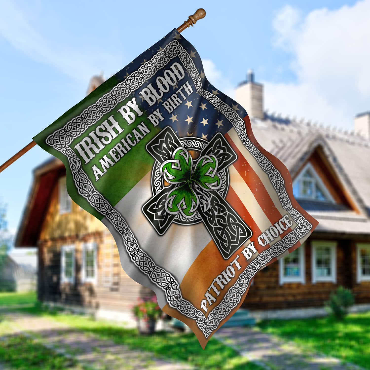 3O. Irish By Blood-30x40-SIDE1 House Flag Mockup 5