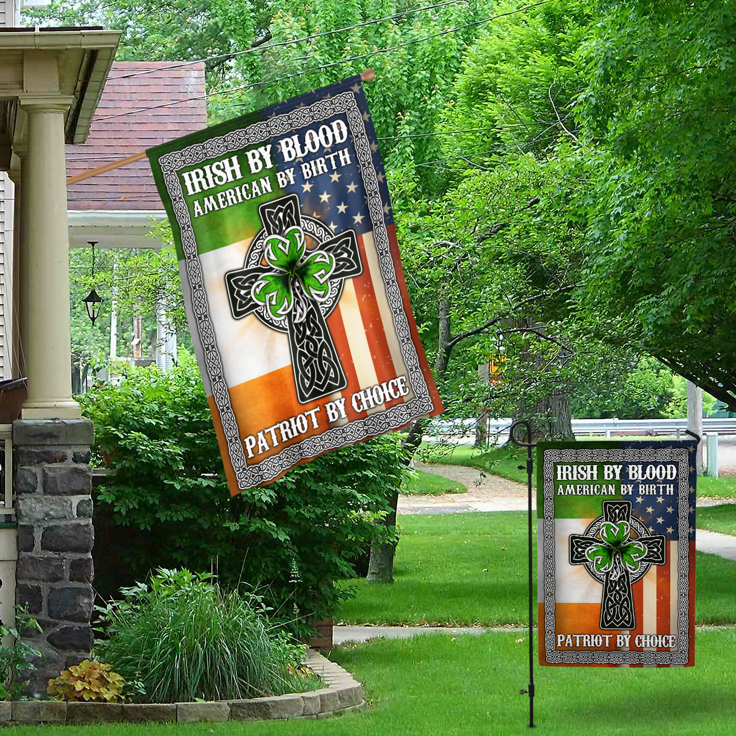 3O. Irish By Blood-30x40-SIDE1 Garden & House Mockup 1