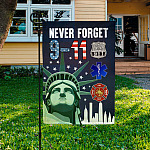 3KT. 9-11 Never Forget 30x40 Garden Flag Mockup 3