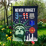 3KT. 9-11 Never Forget 30x40 Garden Flag Mockup 5
