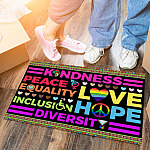 2VT. Kindness Peace Equality doormat Doormat mockup 6