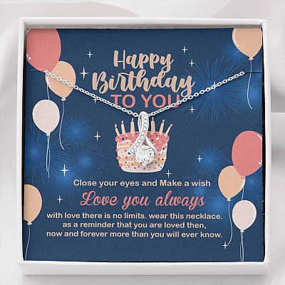 Happy Birthday To You Close Your Eyes And Make A Wish Alluring Beauty Necklace - Birthday Gifts For Women - Alluring Beauty Necklace