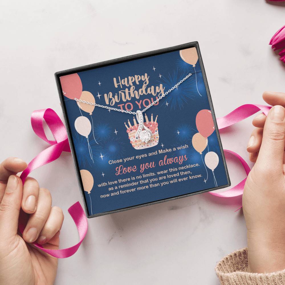 Happy Birthday To You Close Your Eyes And Make A Wish Alluring Beauty Necklace - Birthday Gifts For Women