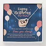Happy Birthday To You Close Your Eyes And Make A Wish Interlocking Hearts Pendant Necklace - Birthday Gifts - Interlocking Hearts Necklace Happy Birthday To You Close Your Eyes And Make A Wish Interlocking Hearts Pendant Necklace - Birthday Gifts - Interlocking Hearts Necklace