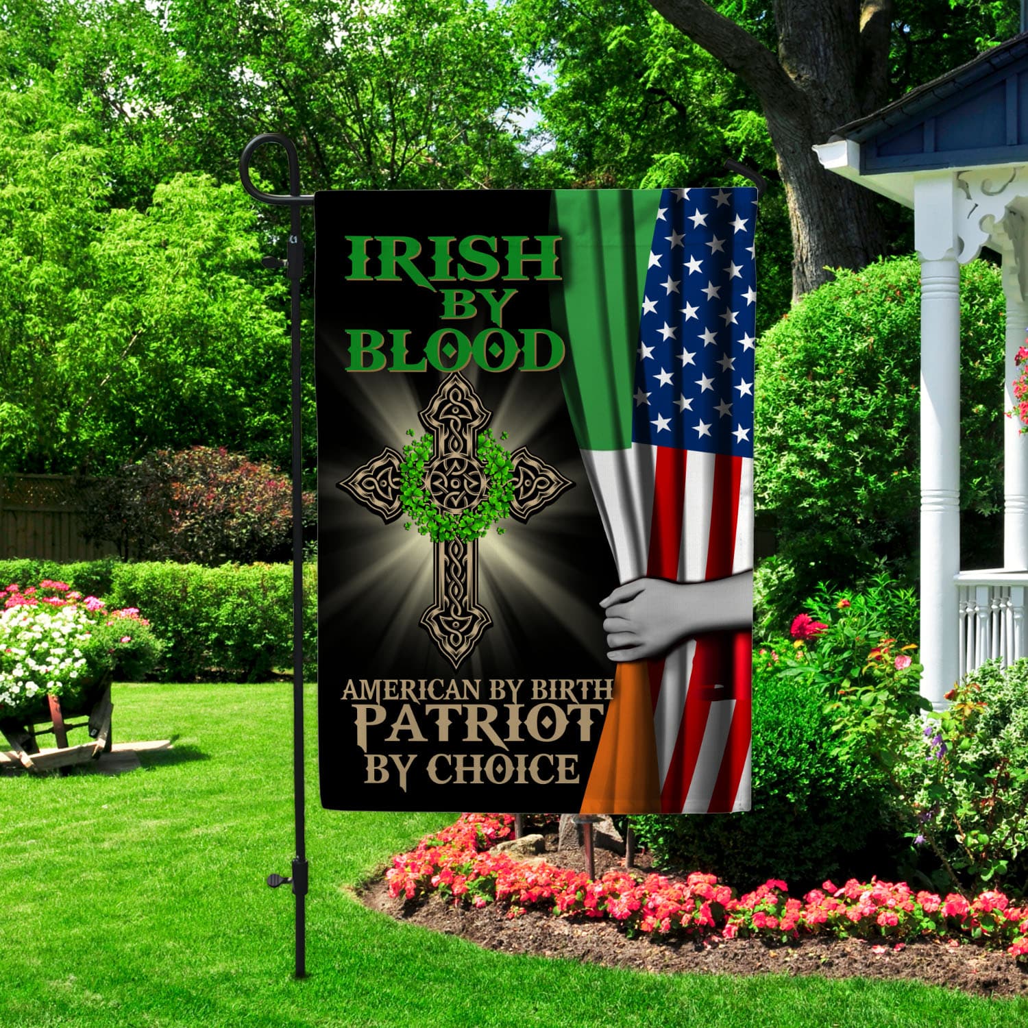 4NH. Irish By Blood Garden Flag Mockup 2
