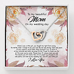 To My Beautiful Mom On My Wedding Day Still Your Little Girl Interlocking Hearts Pendant Necklace - Interlocking Hearts Necklace