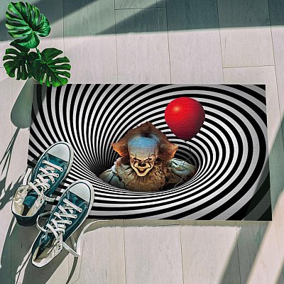 Alternative view of Illusion Clown Doormat - Outdoor Indoor Doormat - Scary Clown Door Mat