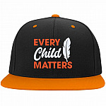 bonus hat, Black/Deep Orange, Flat Bill Premium Snapback
