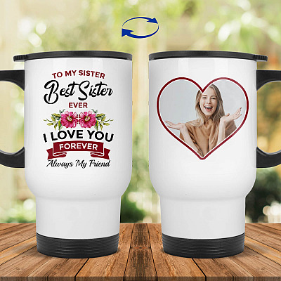 14 oz. White Travel Mug