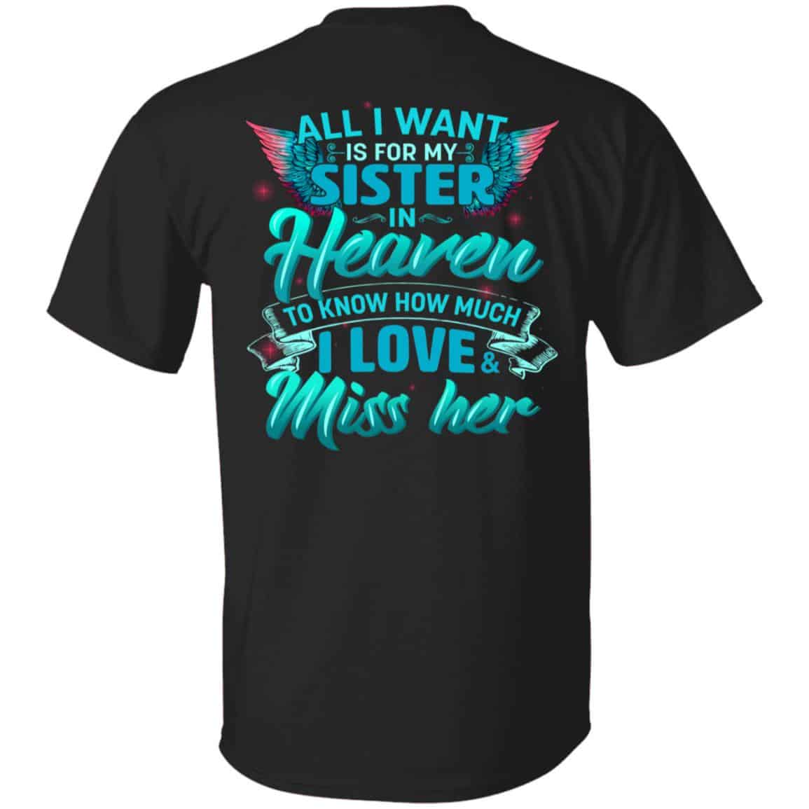 Sister in Heaven Shirt, Black, Unisex T-Shirt