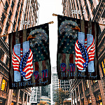1O. Never Forget 9 11-30x40-Side 1 House Flag Mockup 2 Side-1