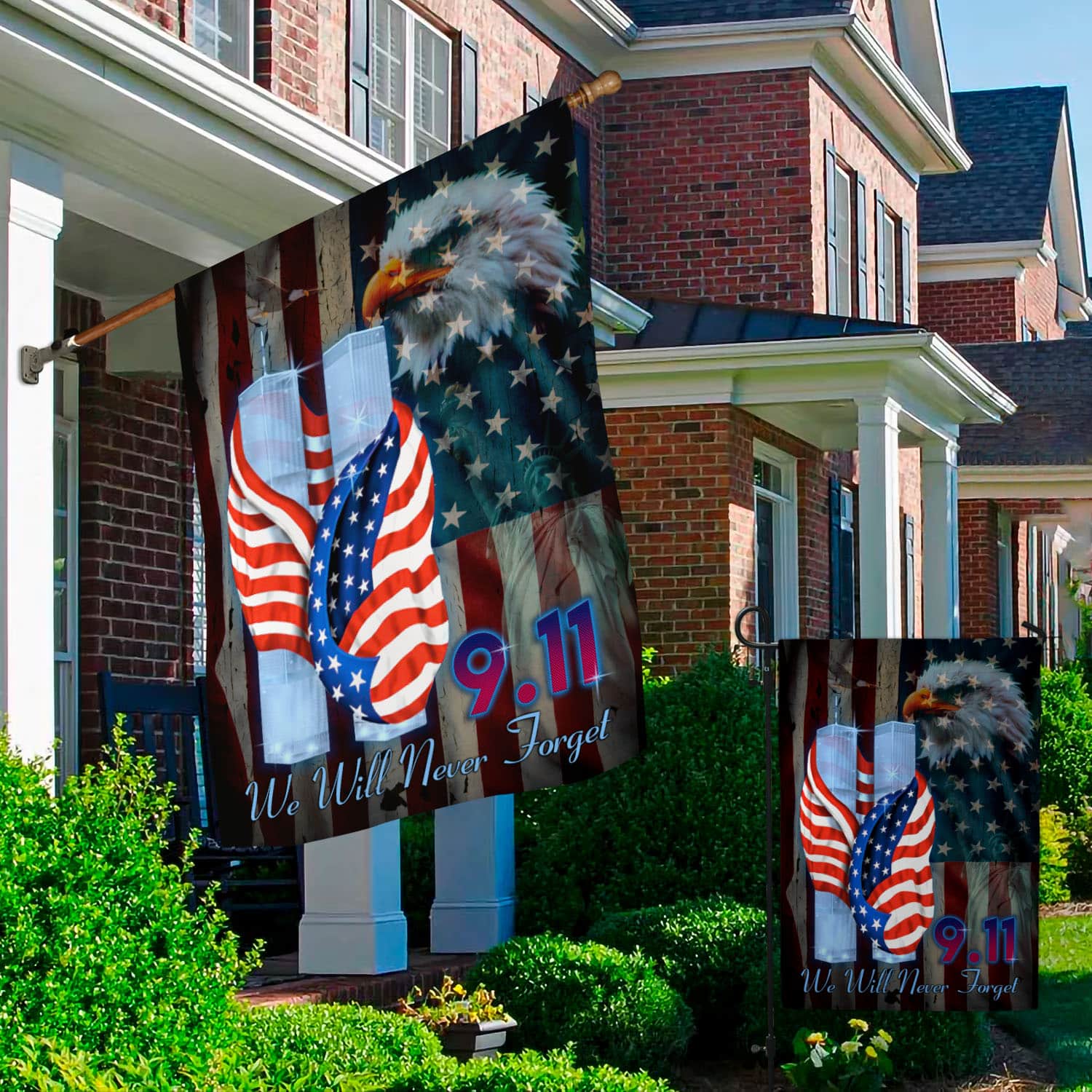 1O. Never Forget 9 11-30x40-Side 1 Garden & House Mockup 2