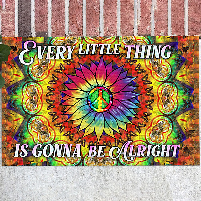 Every Little Thing is Gonna Be Alright Colorful Doormat - Outdoor Indoor Doormat