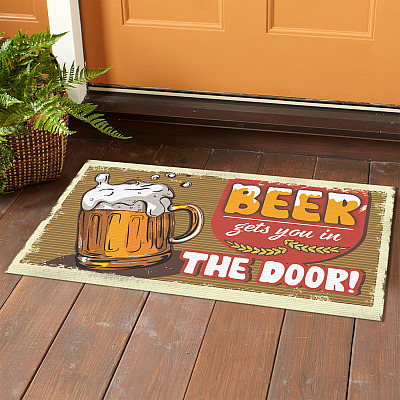 Alternative view of Beer Gets You In The Door Doormat - Outdoor Indoor Doormat - Beer Doormat