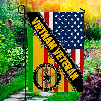 Vietnam Veteran American Flag 1964 1975 Garden Flag - Proud Vietnam Veteran House Flag - Vietnam Veteran Gifts