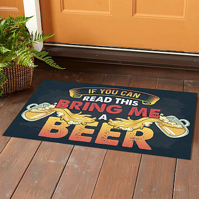 Alternative view of If You Can Read This Bring Me Beer Funny Indoor Outdoor Decorative Doormat