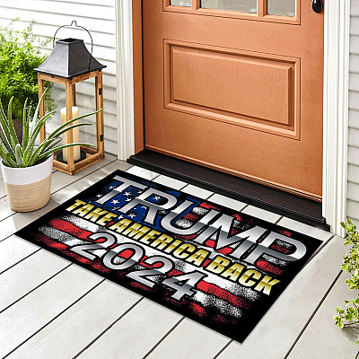 Alternative view of Trump 2024 Take America Back Outdoor Indoor Doormat - Donald Trump For President 2020 Door Mat