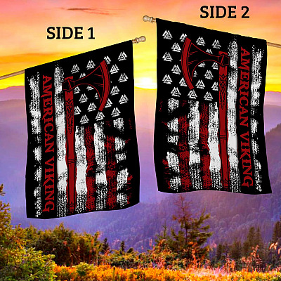 Alternative view of American Viking Decorative Garden Flag - House Flag - Viking American Flag