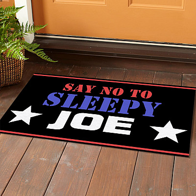 Alternative view of Say No to Sleepy Joe Anti Joe Biden Doormat - Funny Political Outdoor Doormat