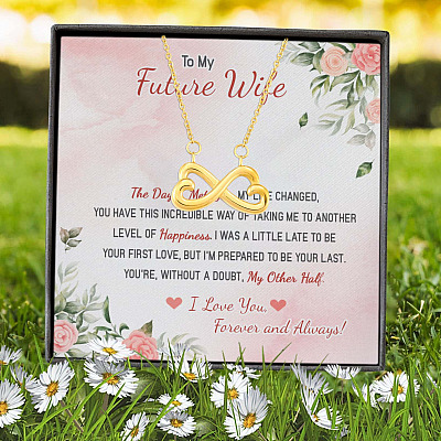 Alternative view of To My Future Wife The Day I Met You My Life Changed I Love You Forever And Always Infinity Heart Pendant Necklace
