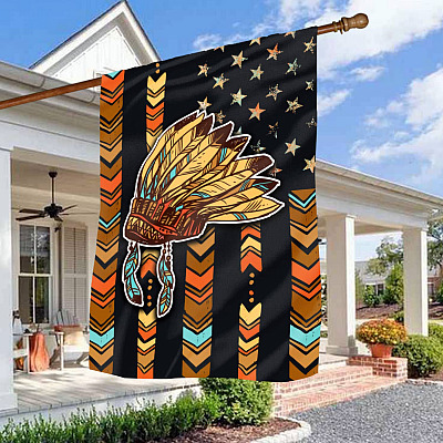 Native American Feather Decorative Garden Flag - House Flag - Native American Flag