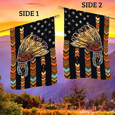 Alternative view of Native American Feather Decorative Garden Flag - House Flag - Native American Flag