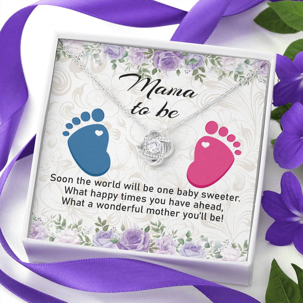 Mama To Be What A Wonderful Mother You'll Be Love Knot Necklace - Mom To Be Pregnancy New Mom Gift