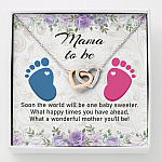 Mama To Be What A Wonderful Mother You'll Be Interlocking Hearts Pendant Necklace - Mom To Be New Mom Gift - Interlocking Hearts Necklace