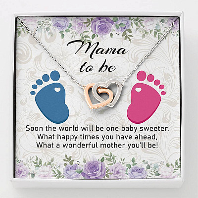 Mama To Be What A Wonderful Mother You'll Be Interlocking Hearts Pendant Necklace - Mom To Be New Mom Gift - Interlocking Hearts Necklace