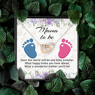Mama To Be What A Wonderful Mother You'll Be Interlocking Hearts Pendant Necklace - Mom To Be New Mom Gift
