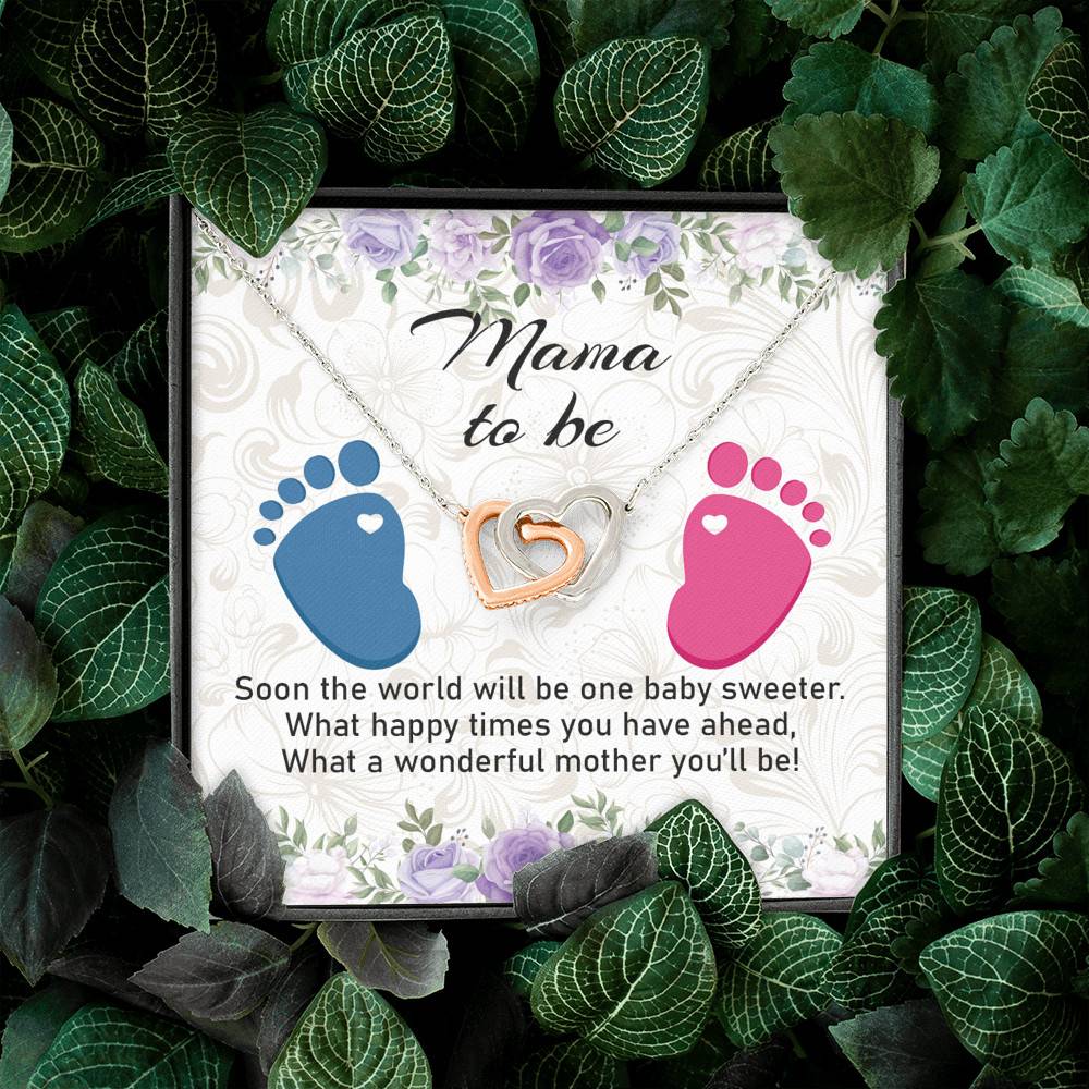 Mama To Be What A Wonderful Mother You'll Be Interlocking Hearts Pendant Necklace - Mom To Be New Mom Gift