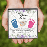 Mama To Be What A Wonderful Mother You'll Be Interlocking Hearts Pendant Necklace - Mom To Be New Mom Gift