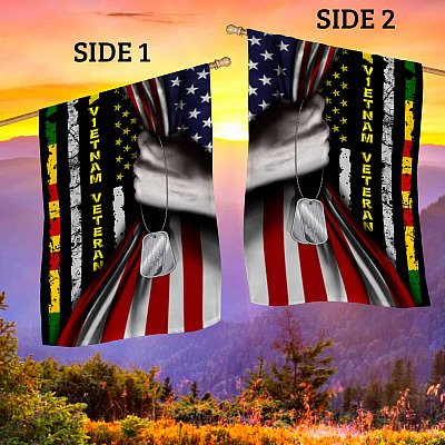 Alternative view of Vietnam Veteran Flag - Vietnam War Veteran Flag Outdoor Indoor Decorative Garden Flag - House Flag - Wall Flag